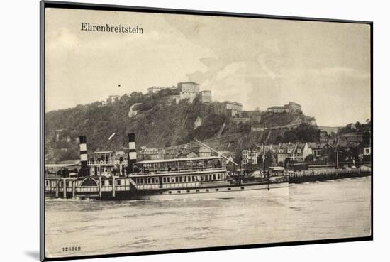 Koblenz Ehrenbreitstein, Dampfer Wilhelm-null-Mounted Giclee Print