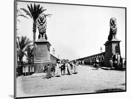 Kobri El Gezira Bridge, Cairo, C.1880-J. Pascal Sebah-Mounted Photographic Print