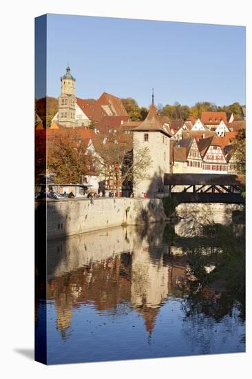 Kocher River and Old Town, Schwaebisch Hall, Hohenlohe, Baden Wurttemberg, Germany, Europe-Markus Lange-Stretched Canvas