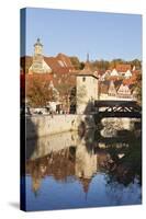 Kocher River and Old Town, Schwaebisch Hall, Hohenlohe, Baden Wurttemberg, Germany, Europe-Markus Lange-Stretched Canvas