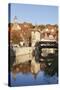 Kocher River and Old Town, Schwaebisch Hall, Hohenlohe, Baden Wurttemberg, Germany, Europe-Markus Lange-Stretched Canvas