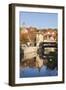 Kocher River and Old Town, Schwaebisch Hall, Hohenlohe, Baden Wurttemberg, Germany, Europe-Markus Lange-Framed Premium Photographic Print