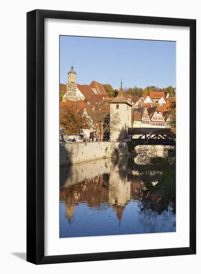 Kocher River and Old Town, Schwaebisch Hall, Hohenlohe, Baden Wurttemberg, Germany, Europe-Markus Lange-Framed Premium Photographic Print