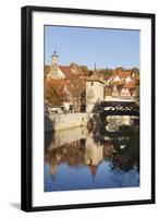 Kocher River and Old Town, Schwaebisch Hall, Hohenlohe, Baden Wurttemberg, Germany, Europe-Markus Lange-Framed Photographic Print