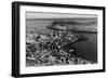 Kodiak, Alaska - Aerial View of Town-Lantern Press-Framed Art Print