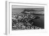 Kodiak, Alaska - Aerial View of Town-Lantern Press-Framed Art Print