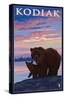 Kodiak, Alaska - Bear and Cub, c.2009-Lantern Press-Stretched Canvas
