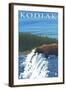 Kodiak, Alaska - Bear Fishing, c.2009-Lantern Press-Framed Art Print