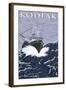 Kodiak, Alaska - Fishing Boat, c.2009-Lantern Press-Framed Art Print