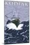 Kodiak, Alaska - Fishing Boat, c.2009-Lantern Press-Mounted Art Print