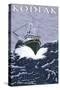 Kodiak, Alaska - Fishing Boat, c.2009-Lantern Press-Stretched Canvas