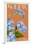 Kodiak, Alaska - Forget-Me-Nots-Lantern Press-Framed Art Print