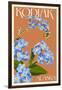 Kodiak, Alaska - Forget-Me-Nots-Lantern Press-Framed Art Print