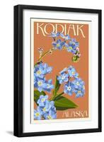 Kodiak, Alaska - Forget-Me-Nots-Lantern Press-Framed Art Print