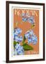 Kodiak, Alaska - Forget-Me-Nots-Lantern Press-Framed Art Print