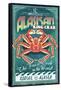 Kodiak, Alaska - King Crab Vintage Sign-Lantern Press-Framed Stretched Canvas