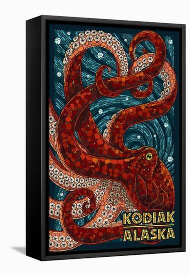 Kodiak, Alaska - Octopus Mosaic-Lantern Press-Framed Stretched Canvas