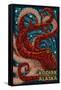 Kodiak, Alaska - Octopus Mosaic-Lantern Press-Framed Stretched Canvas