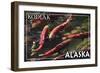 Kodiak, Alaska - Salmon-Lantern Press-Framed Art Print