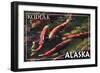 Kodiak, Alaska - Salmon-Lantern Press-Framed Art Print