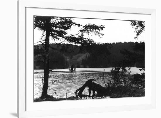 Kodiak, Alaska - View of Island Lake-Lantern Press-Framed Premium Giclee Print