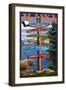 Kodiak Island, Alaska - Destination Sign-Lantern Press-Framed Art Print