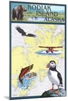 Kodiak Island, Alaska - Nautical Chart-Lantern Press-Mounted Art Print
