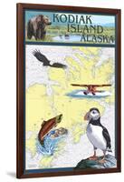 Kodiak Island, Alaska - Nautical Chart-Lantern Press-Framed Art Print