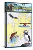 Kodiak Island, Alaska - Nautical Chart-Lantern Press-Stretched Canvas