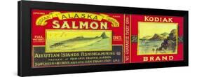 Kodiak Salmon Can Label - Kodiak Island, AK-Lantern Press-Framed Art Print