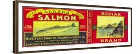 Kodiak Salmon Can Label - Kodiak Island, AK-Lantern Press-Framed Premium Giclee Print