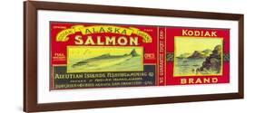 Kodiak Salmon Can Label - Kodiak Island, AK-Lantern Press-Framed Premium Giclee Print