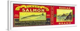 Kodiak Salmon Can Label - Kodiak Island, AK-Lantern Press-Framed Premium Giclee Print