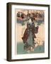 Kodomo Gyoretsu to Fujin-Utagawa Yoshifuji-Framed Giclee Print