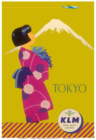Japan Japanese Pan American Asia Vintage Airline Travel Advertisement Poster 