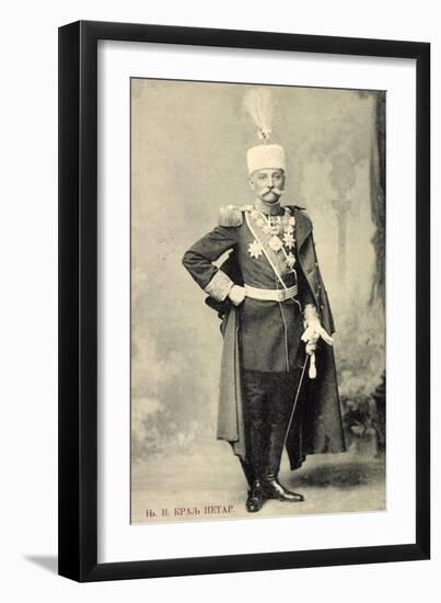 König Peter Von Serbien, Uniform, Mütze, Säbel-null-Framed Giclee Print