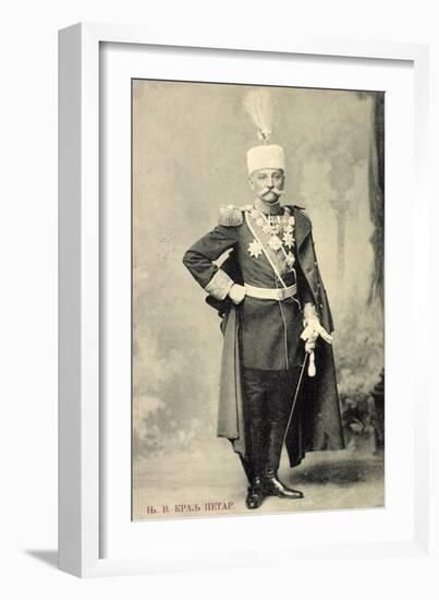 König Peter Von Serbien, Uniform, Mütze, Säbel-null-Framed Giclee Print