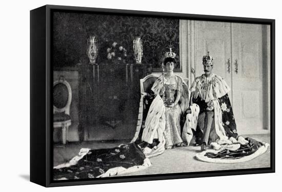 Königspaar Von Norwegen Auf Dem Thron, Krone-null-Framed Stretched Canvas