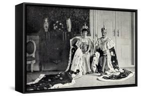 Königspaar Von Norwegen Auf Dem Thron, Krone-null-Framed Stretched Canvas