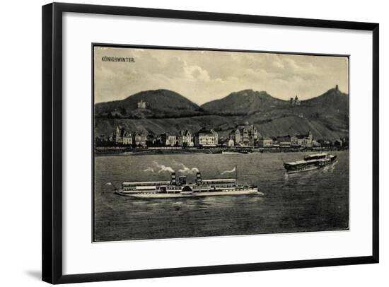 Königswinter Am Rhein, Dampfer, Drachenfelsen--Framed Giclee Print