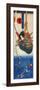 Koga Saburo Suspendeding a Basket Watching a Dragon-Kuniyoshi Utagawa-Framed Giclee Print