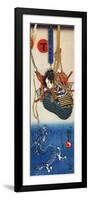 Koga Saburo Suspendeding a Basket Watching a Dragon-Kuniyoshi Utagawa-Framed Giclee Print