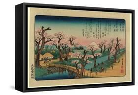 Koganeibashi No Sekisho-Utagawa Hiroshige-Framed Stretched Canvas