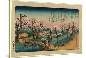 Koganeibashi No Sekisho-Utagawa Hiroshige-Stretched Canvas