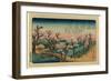 Koganeibashi No Sekisho-Utagawa Hiroshige-Framed Premium Giclee Print