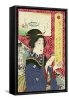 Kogiku in Saruwaka-Cho-Toyohara Kunichika-Framed Stretched Canvas