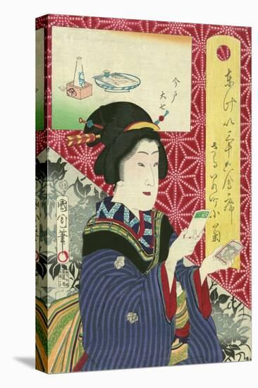 Kogiku in Saruwaka-Cho-Toyohara Kunichika-Stretched Canvas