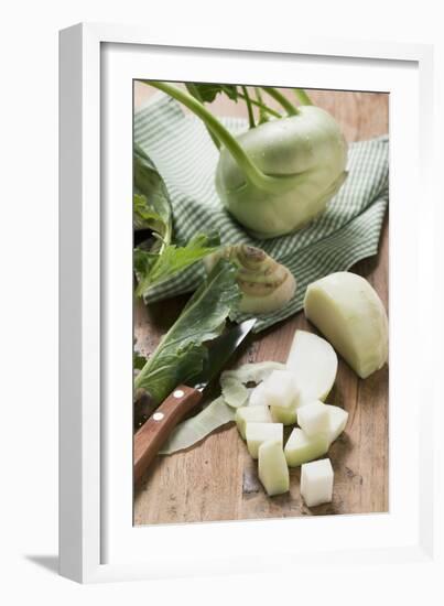 Kohlrabi, Partly Diced-Eising Studio - Food Photo and Video-Framed Photographic Print