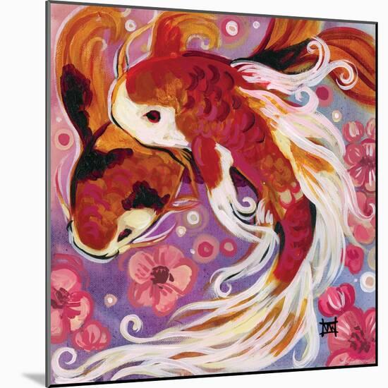 Koi and Cherry Blossoms-Natasha Wescoat-Mounted Giclee Print