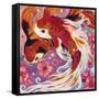 Koi and Cherry Blossoms-Natasha Wescoat-Framed Stretched Canvas
